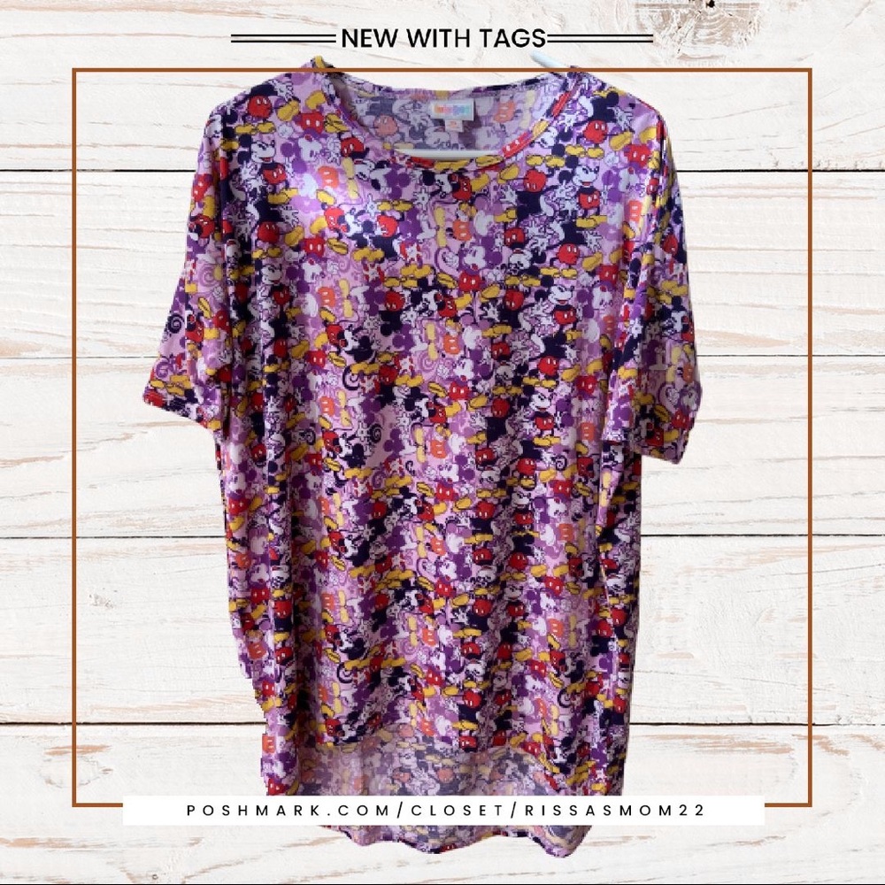 LULAROE Irma Disney Mickey Mouse Purple/Pink NWT